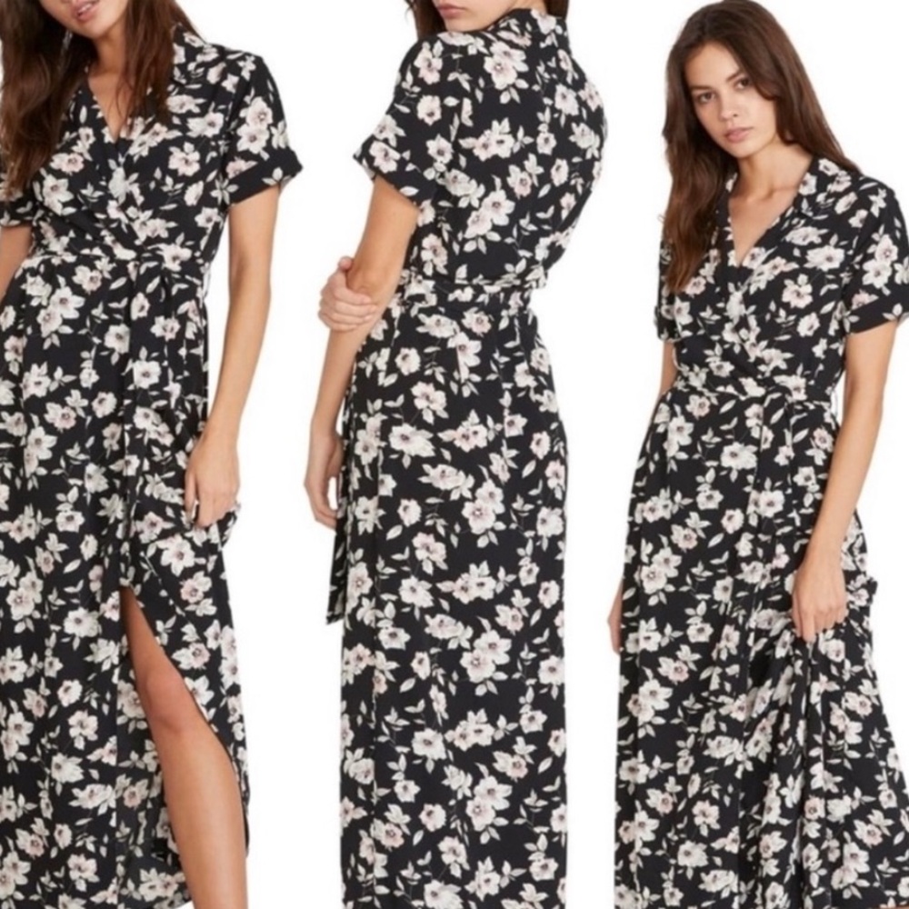 NWT Volcom Black Floral Maxi Dress Small